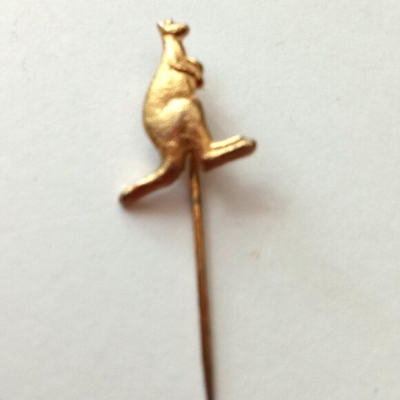 Golden Kangaroo Australia Down Under Pin Antique Pinback Retro Vintage backpack - Picture 14 of 16